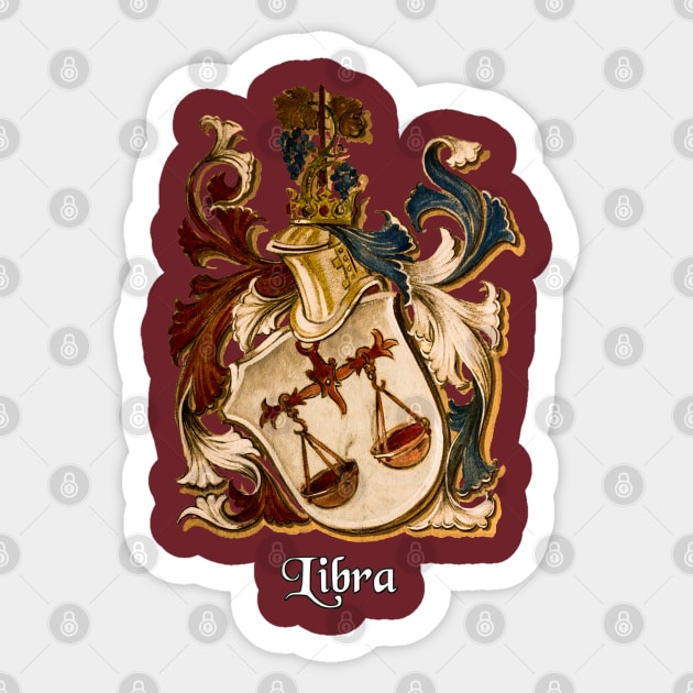 Libra Coat-of Arms Sticker by D_AUGUST_ART_53